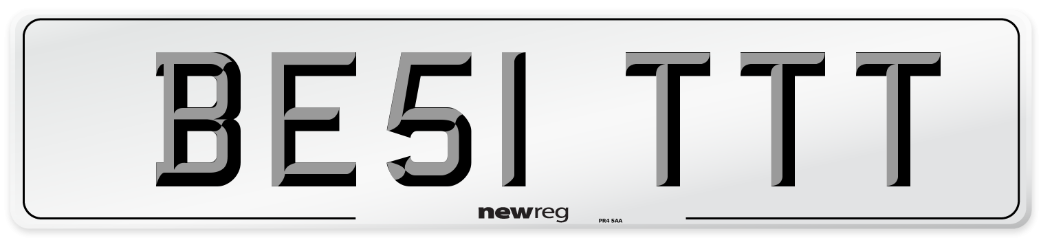BE51 TTT Number Plate from New Reg